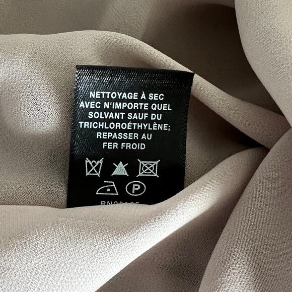 Lafayette 148 New York Gene Silk Blouse Women's Large Ca[ Sleeve Champagne - Picture 7 of 7